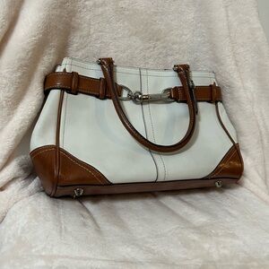Coach White and Brown leather Satchel Great for the Office